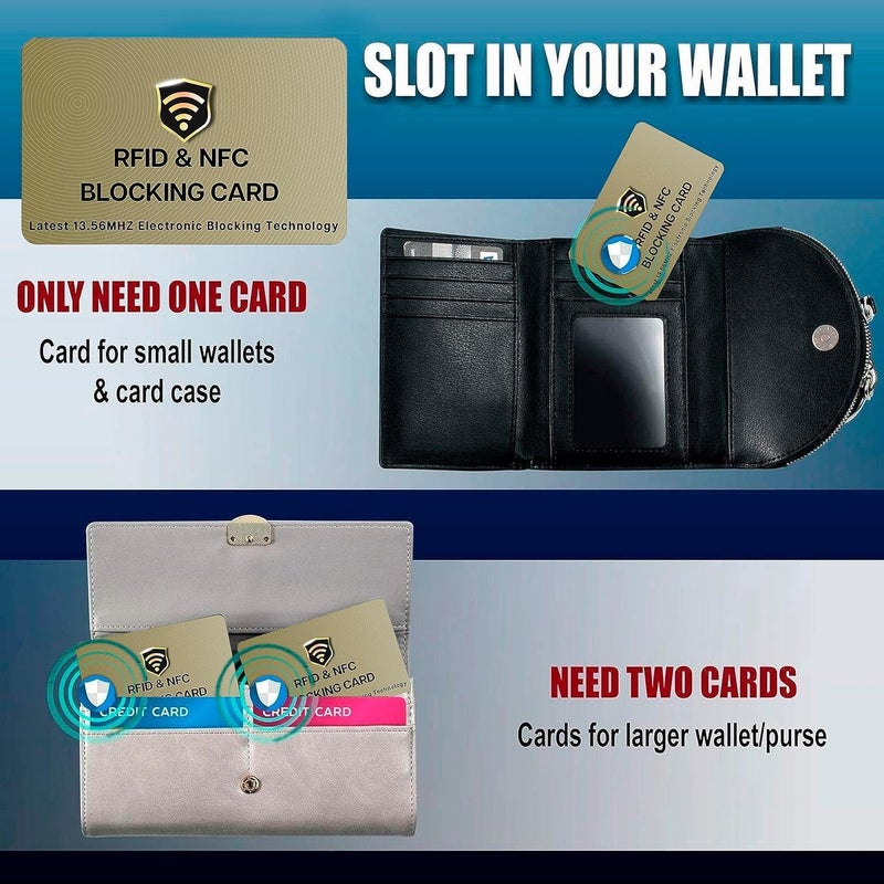 SaiTech IT 20 Pack RFID Cards One Card Protects Entire Wallet Purse For Men & Women, Contactless Bank Debit Credit Card Protector ID ATM Guard Card – Golden - Image 5